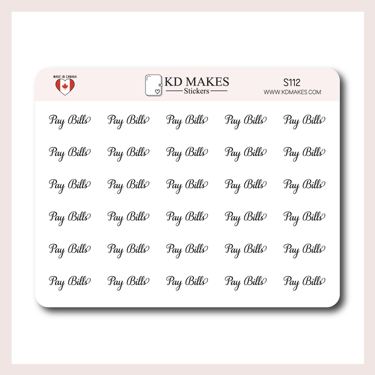 Pay Bills | Script Sticker