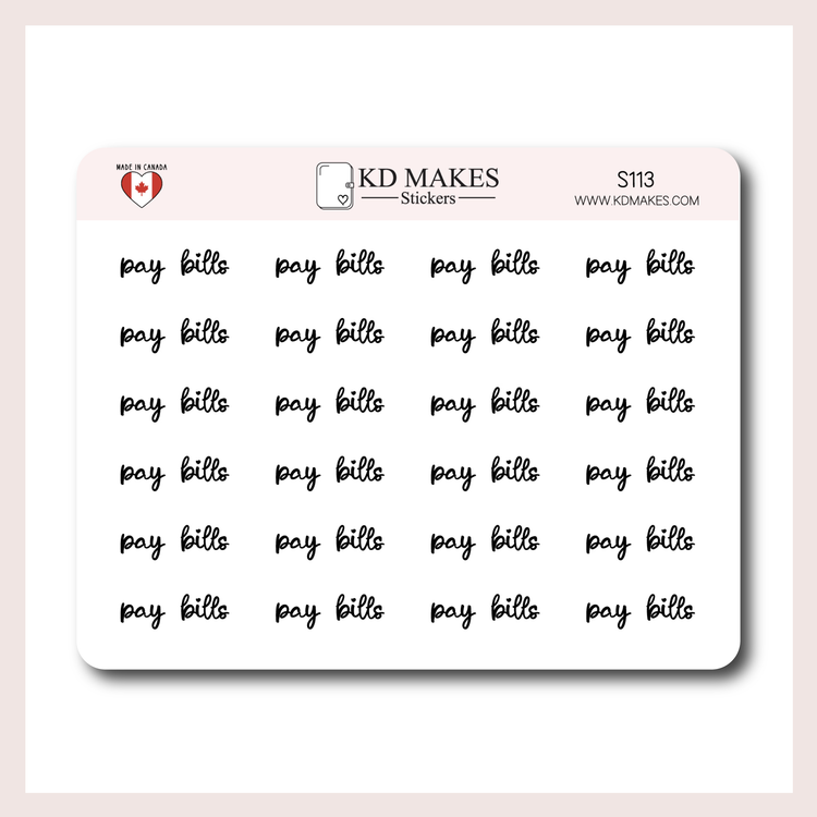 Pay Bills | Script Sticker