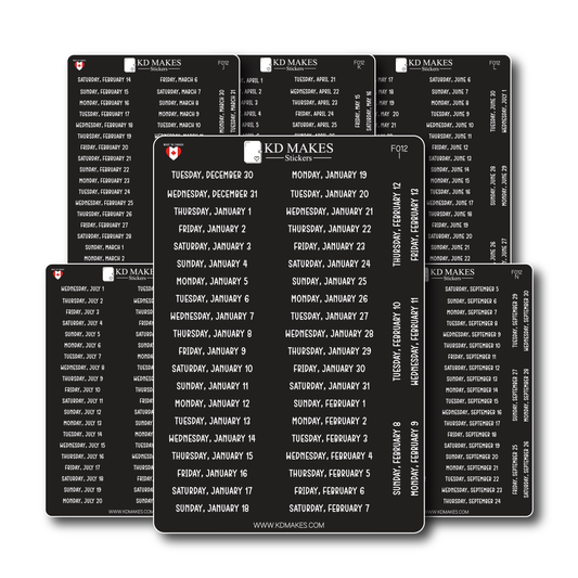 2026 Daily Date Strips | Calo Melow Script Planner Stickers (F012)