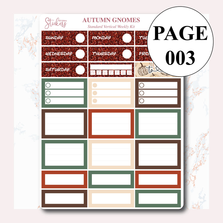 Autumn Gnomes - Weekly Vertical Kit