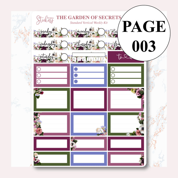 The Garden of Secrets - Weekly Vertical Kit