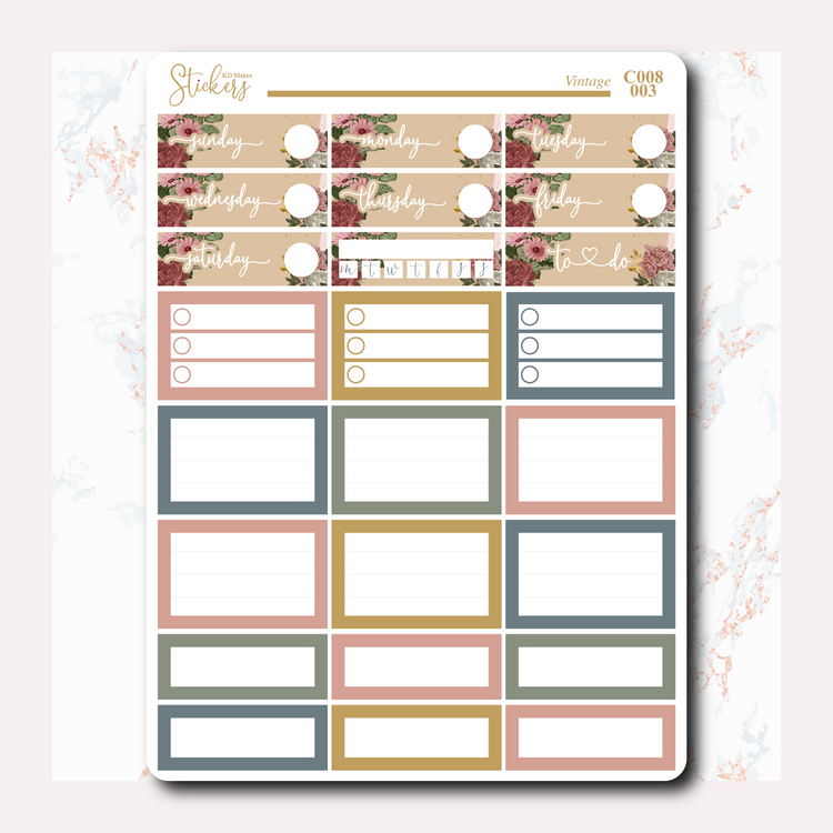 Vintage - Weekly Vertical Kit