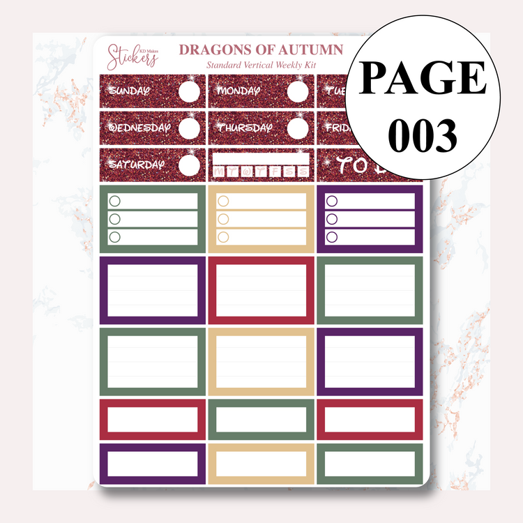 Dragons of Autumn- Weekly Vertical Kit