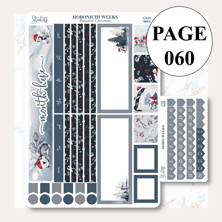 Penguins Christmas - Monthly Kit (Hobonichi Weeks)