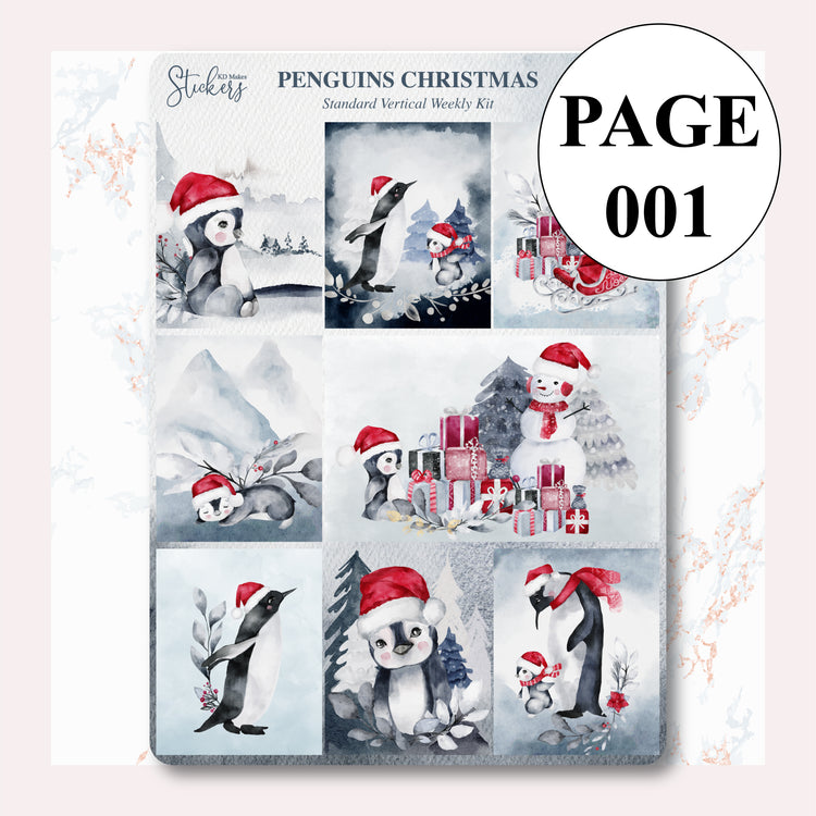 C018 | Penguins Christmas | Weekly Vertical Kit