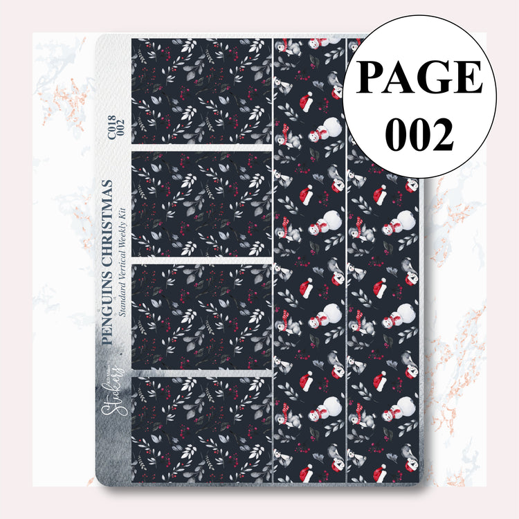 C018 | Penguins Christmas | Weekly Vertical Kit