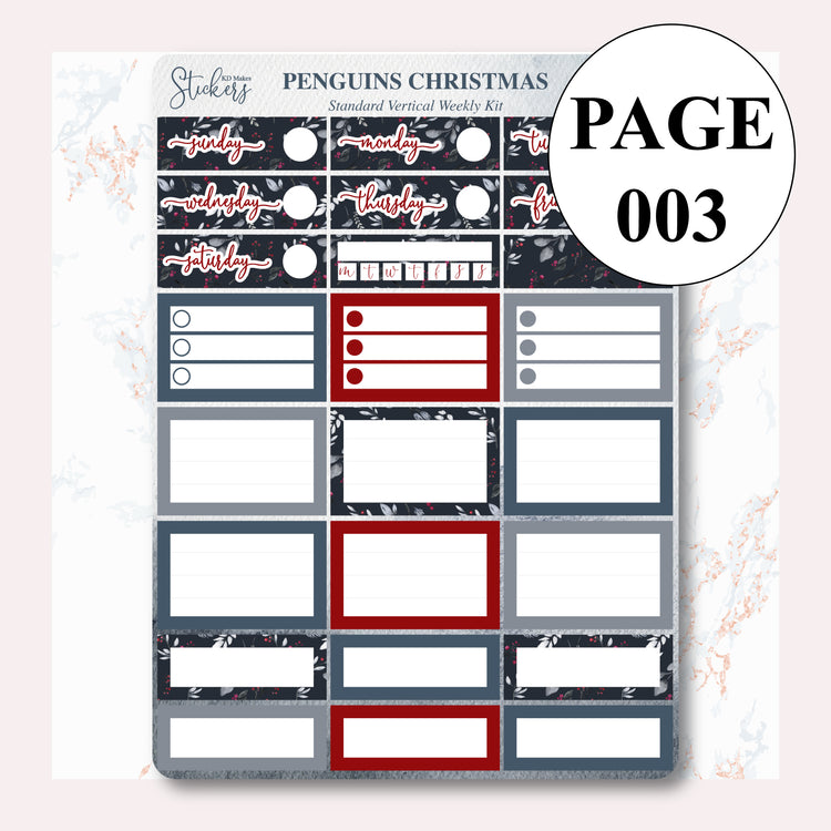 C018 | Penguins Christmas | Weekly Vertical Kit