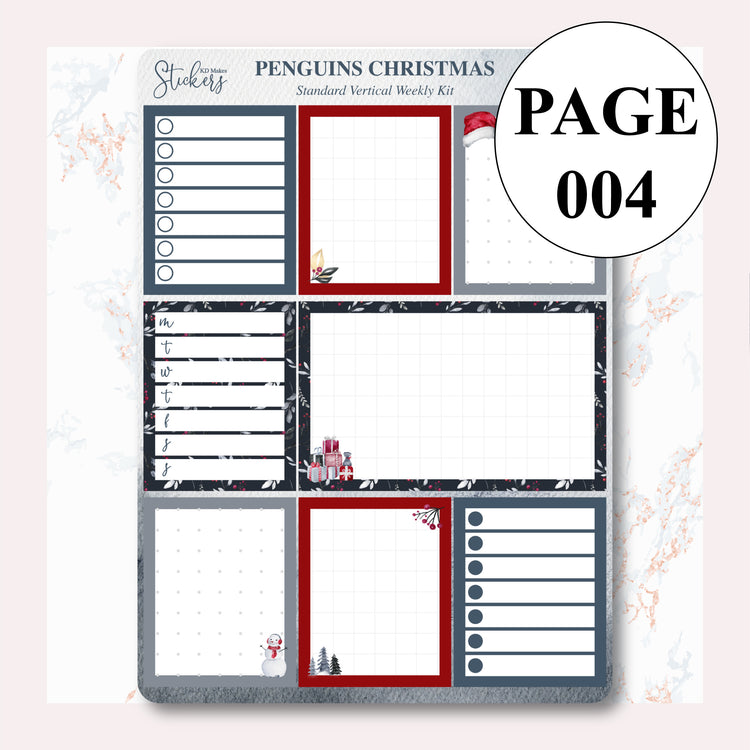 C018 | Penguins Christmas | Weekly Vertical Kit