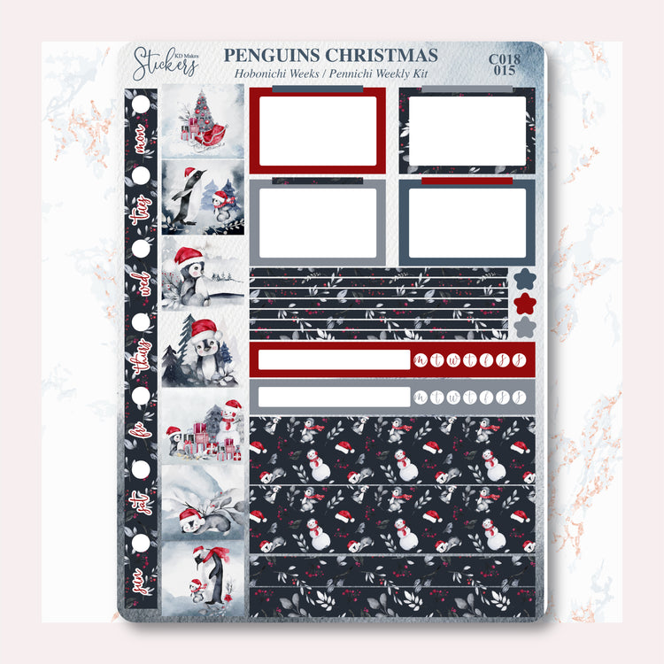 C018 | Penguins Christmas | HOBONICHI WEEKS WEEKLY KIT