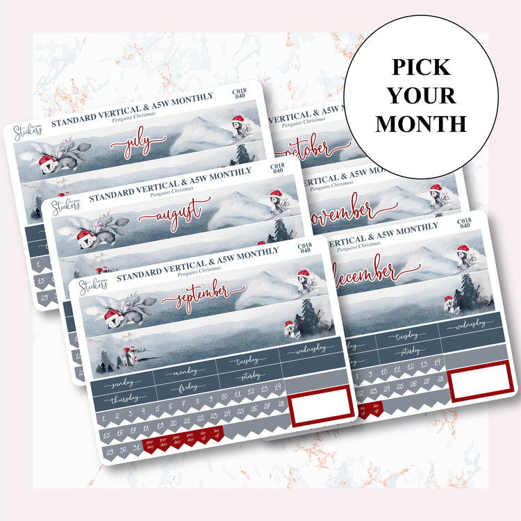 C018 | Penguins Christmas | Monthly Kit (A5W & Standard Vertical)