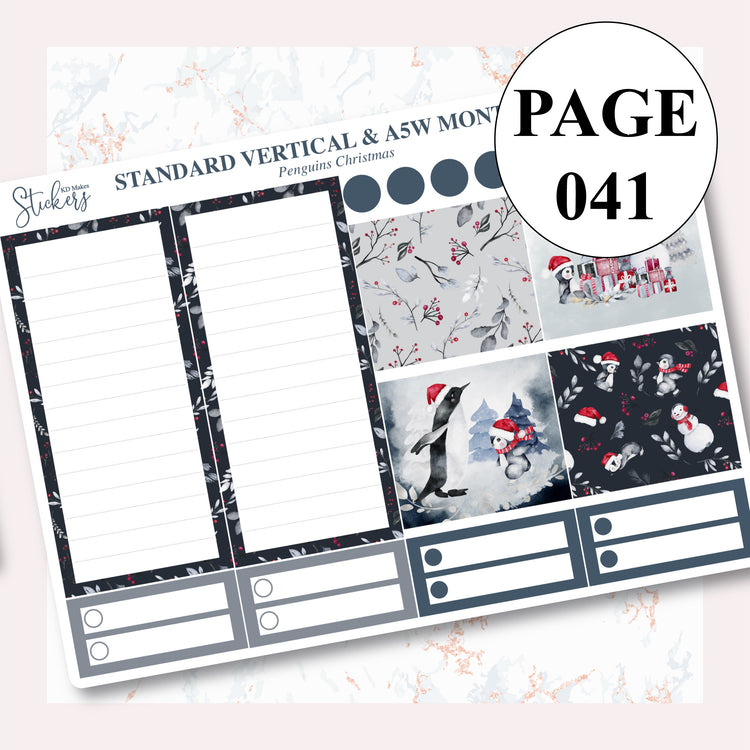 C018 | Penguins Christmas | Monthly Kit (A5W & Standard Vertical)