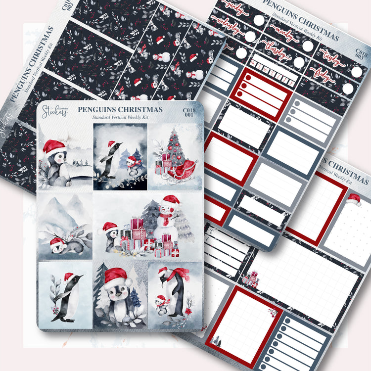 C018 | Penguins Christmas | Weekly Vertical Kit