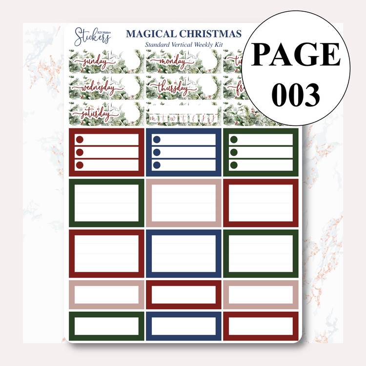 Magical Christmas - Weekly Vertical Kit