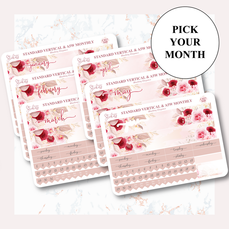 Blushing Elegance - Monthly Kit (A5W & Standard Vertical)