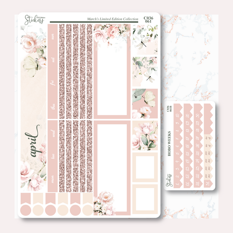 C036 | HUMMING BIRD & WATERCOLOUR FLOWERS | HOBONICHI WEEKS MONTHLY KIT
