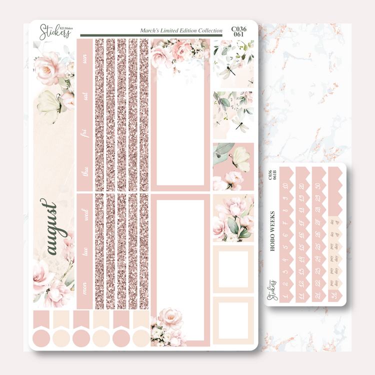 C036 | HUMMING BIRD & WATERCOLOUR FLOWERS | HOBONICHI WEEKS MONTHLY KIT