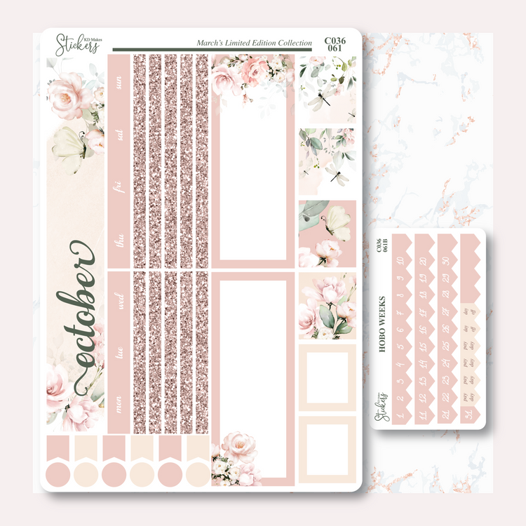 C036 | HUMMING BIRD & WATERCOLOUR FLOWERS | HOBONICHI WEEKS MONTHLY KIT