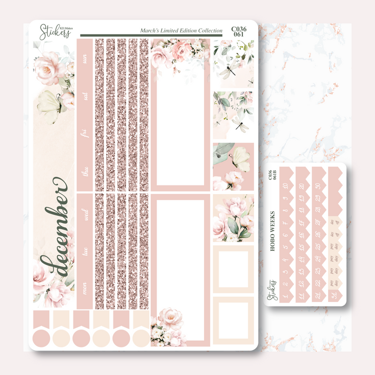 C036 | HUMMING BIRD & WATERCOLOUR FLOWERS | HOBONICHI WEEKS MONTHLY KIT