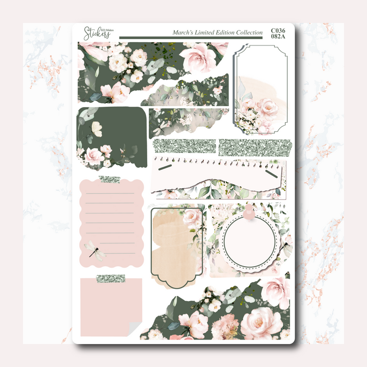 C036 | HUMMING BIRD & WATERCOLOUR FLOWERS | FREELY JOURNALING KIT