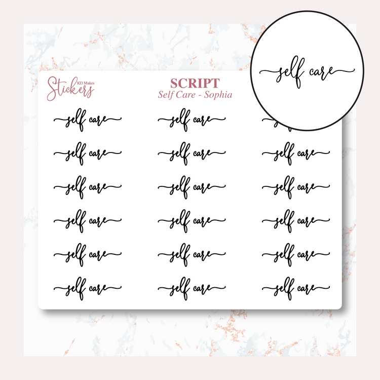 Self Care - Sophia Script - 99 Colour Option