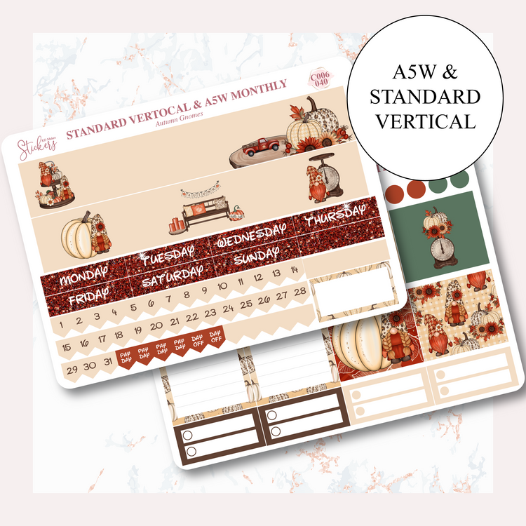 Autumn Gnomes - Monthly Kit (A5W & Standard Vertical)