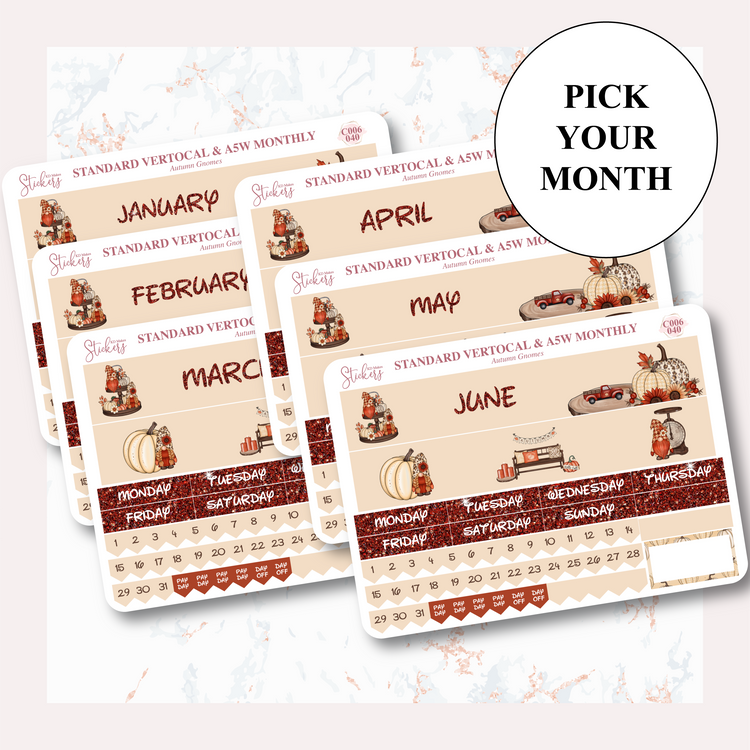 Autumn Gnomes - Monthly Kit (A5W & Standard Vertical)