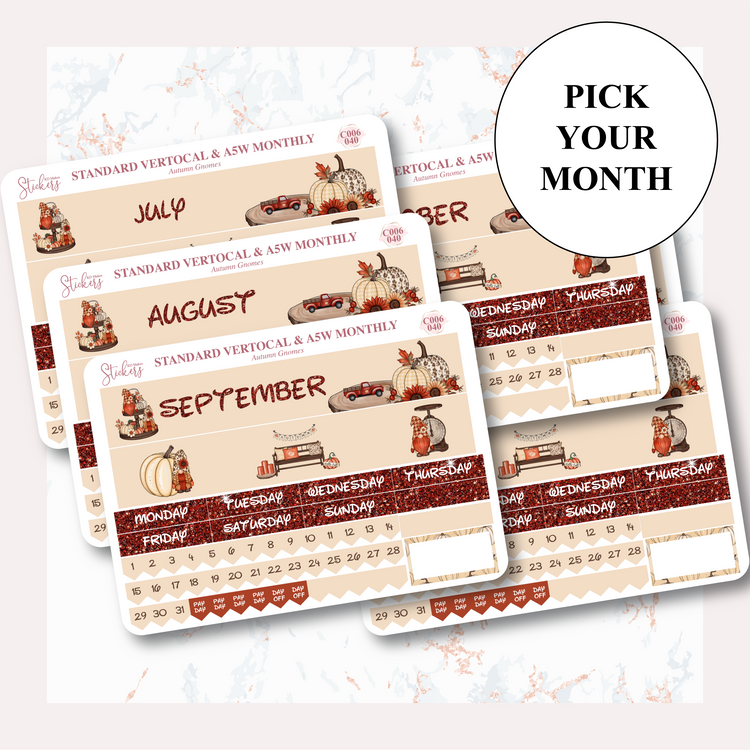 Autumn Gnomes - Monthly Kit (A5W & Standard Vertical)
