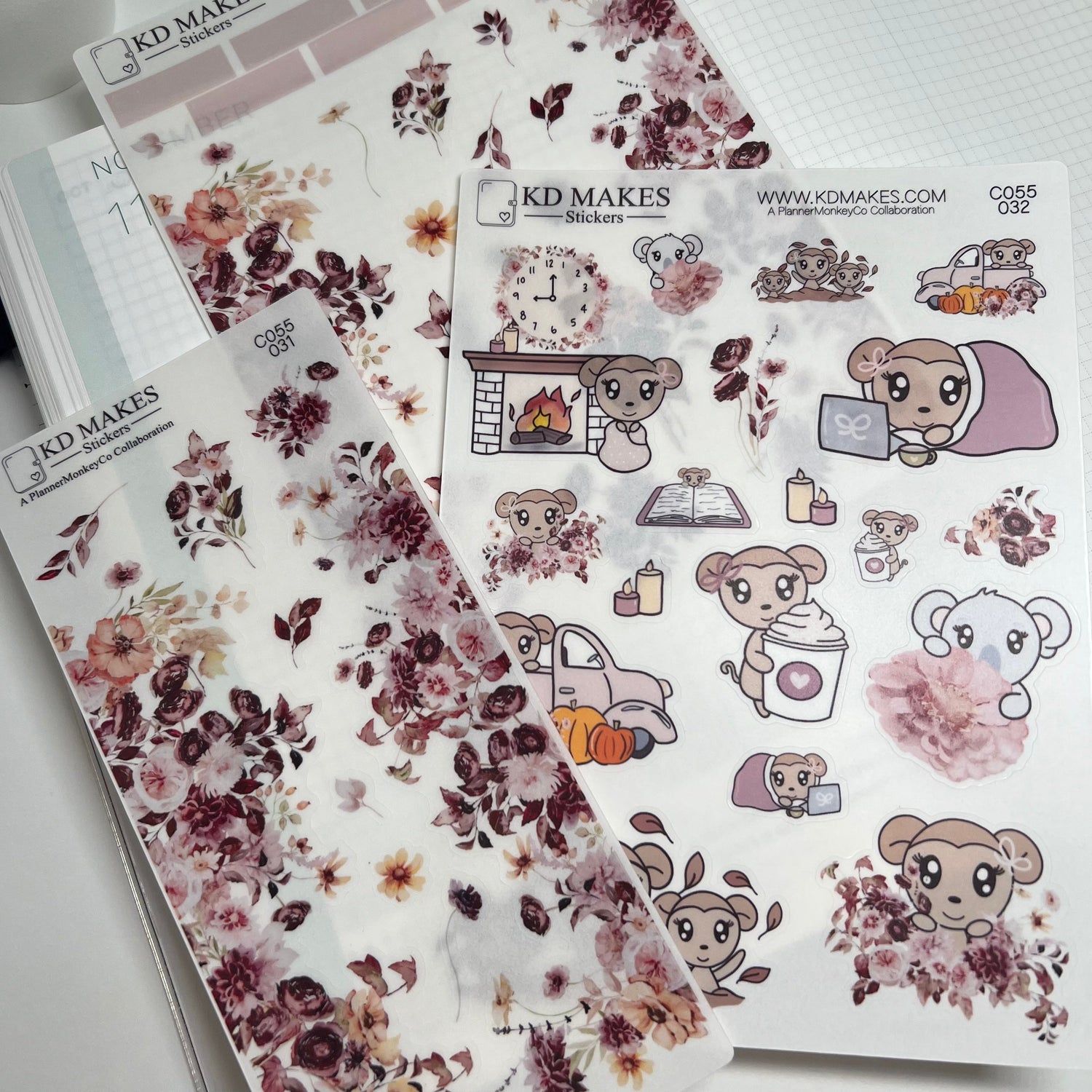 C055 | Fall Vibes Planner Stickers | PlannerMonkeyCo Collaboration