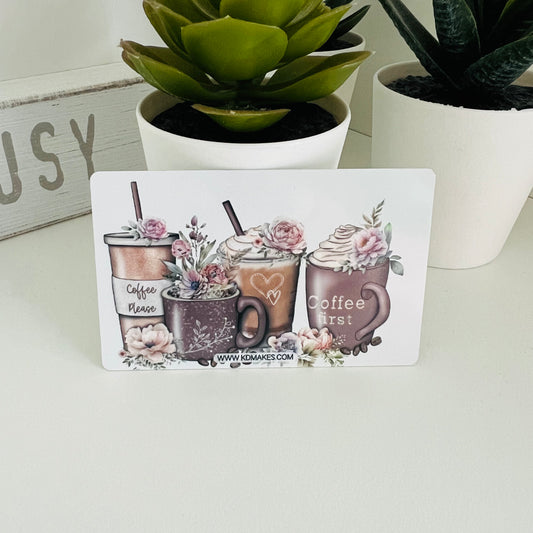 FLORALS AND COFFEE | ALUMINUM WASHI CARD