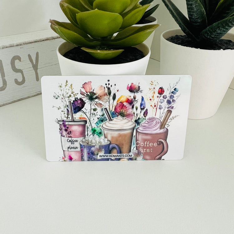 FLORALS AND COFFEE | ALUMINUM WASHI CARD