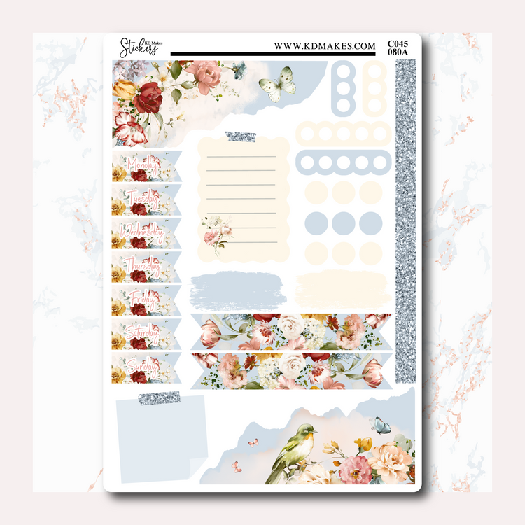 C045 | SUMMER FLORALS | JOURNALING KIT WITH DATE COVERS