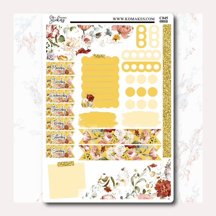 C045 | SUMMER FLORALS | JOURNALING KIT WITH DATE COVERS