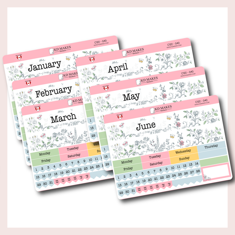 C122 | MONTHLY KIT | A5W & STANDARD VERTICAL