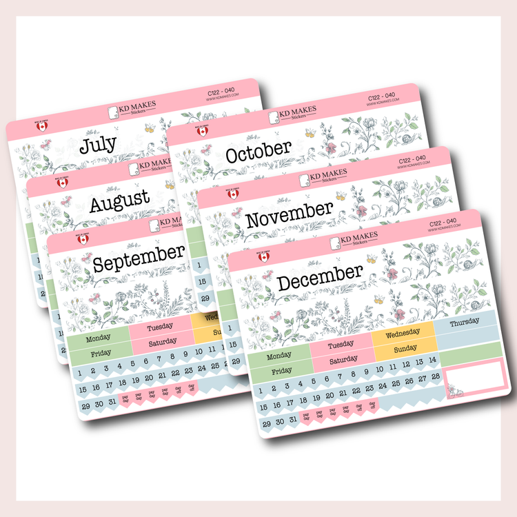 C122 | MONTHLY KIT | A5W & STANDARD VERTICAL