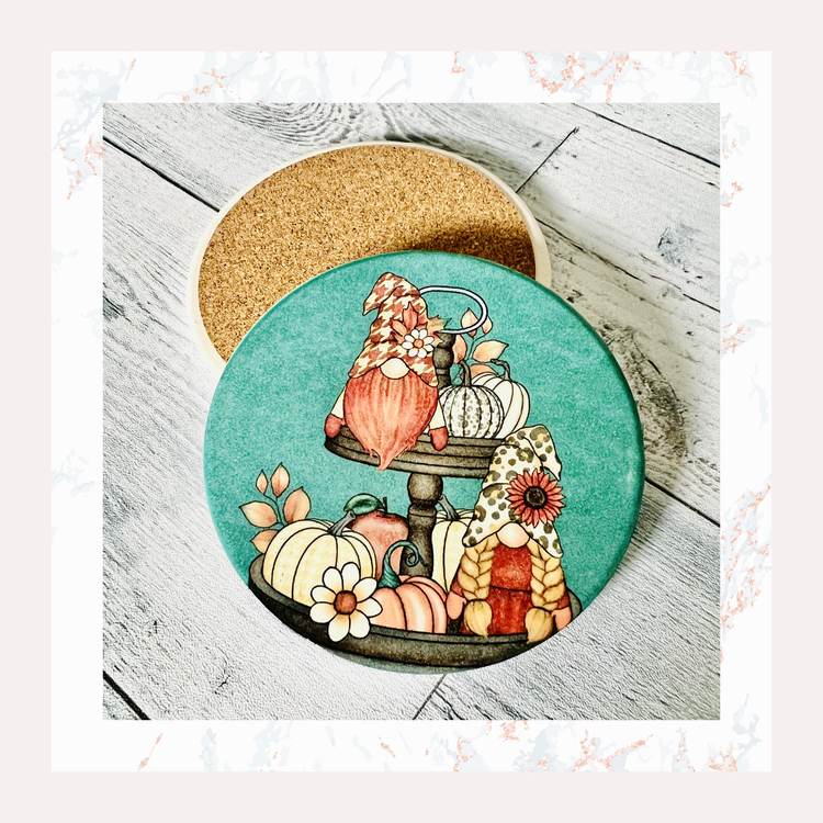 Fall Gnomes - Ceramic Coaster