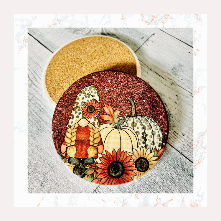 Fall Gnomes - Ceramic Coaster