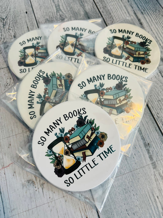 So Many Books So Little Time - Ceramic Coaster - GLITCH