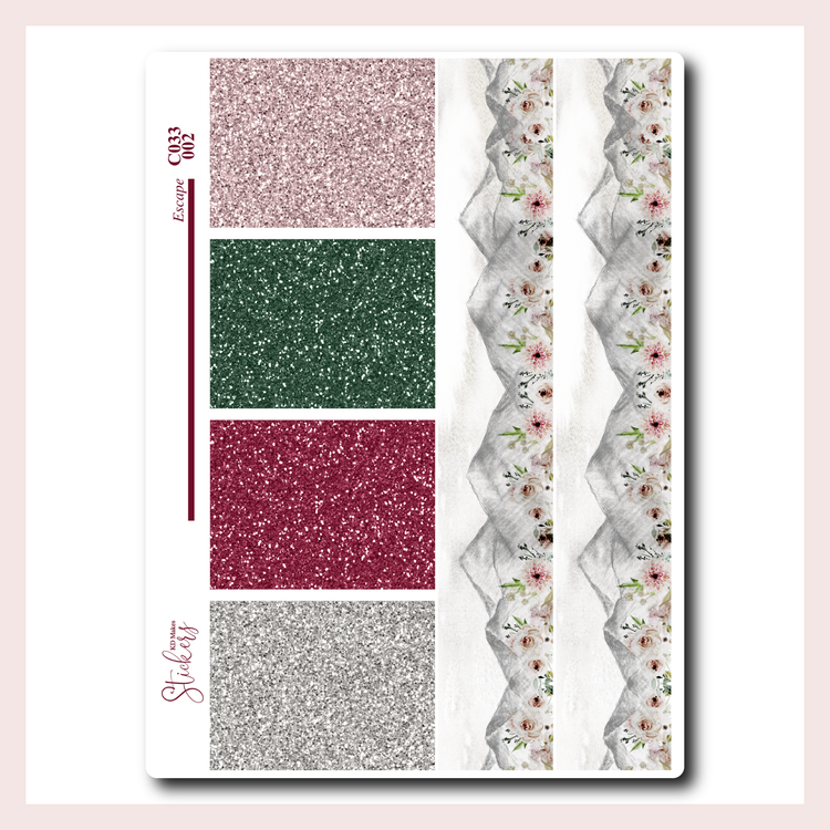 C033 | Woodland Floral Weekly Kit for Vertical Planners