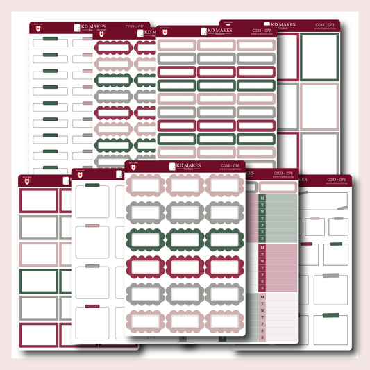 C033 | Woodland Floral Functional Stickers for Standard Vertical Planners