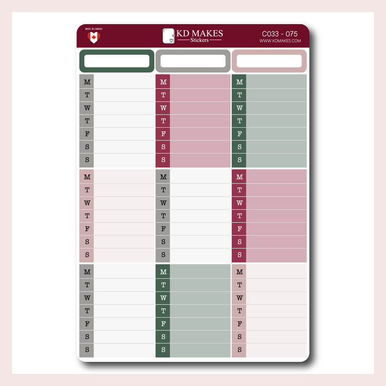 C033 | Woodland Floral Functional Stickers for Standard Vertical Planners