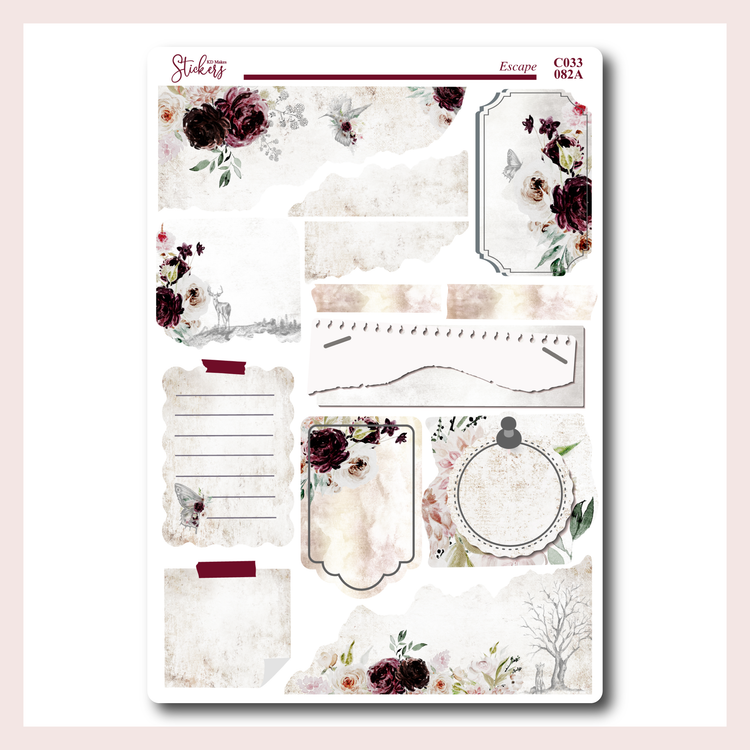 C033 | Woodland Floral Journaling Sticker Sheet