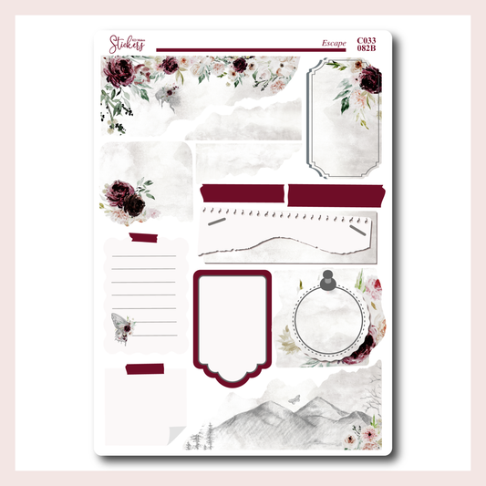 C033 | Woodland Floral Journaling Sticker Sheet