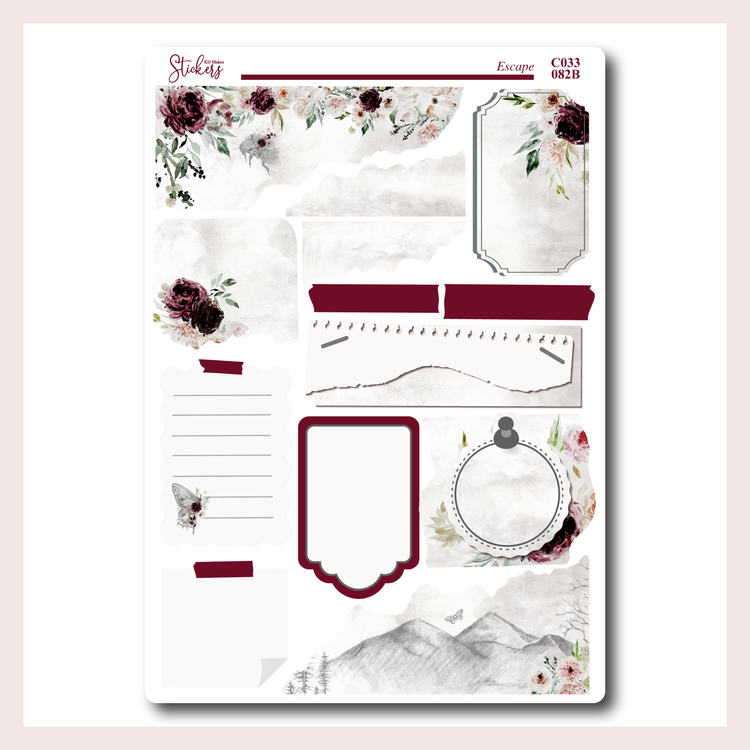 C033 | Woodland Floral Journaling Sticker Sheet