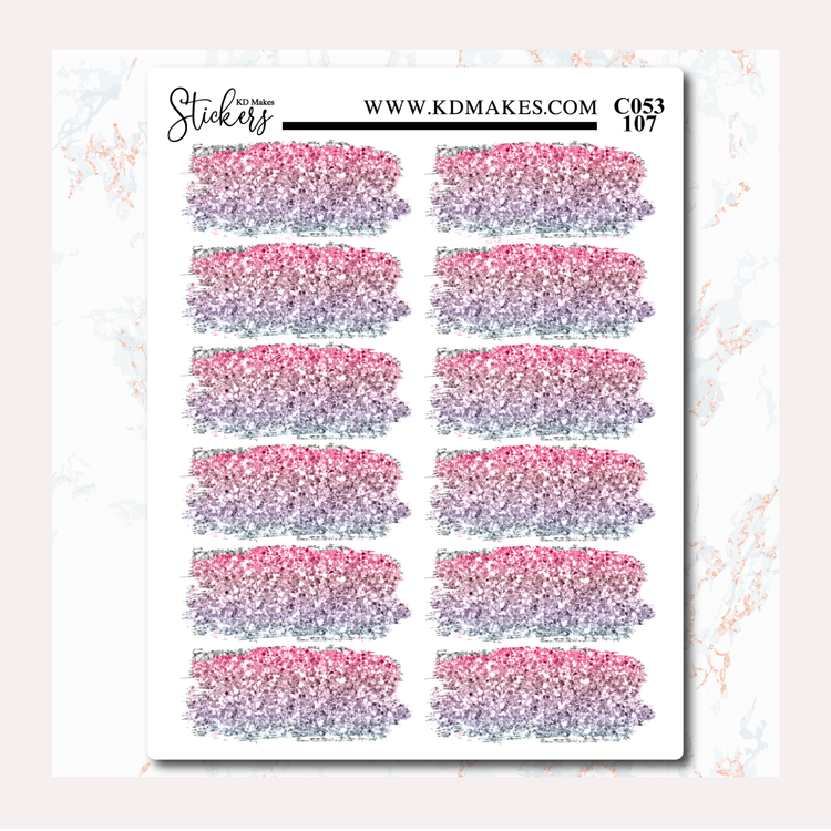 PINK WORLD - MEDIUM BRUSH STROKES - GLITTER OMBRE COLOUR