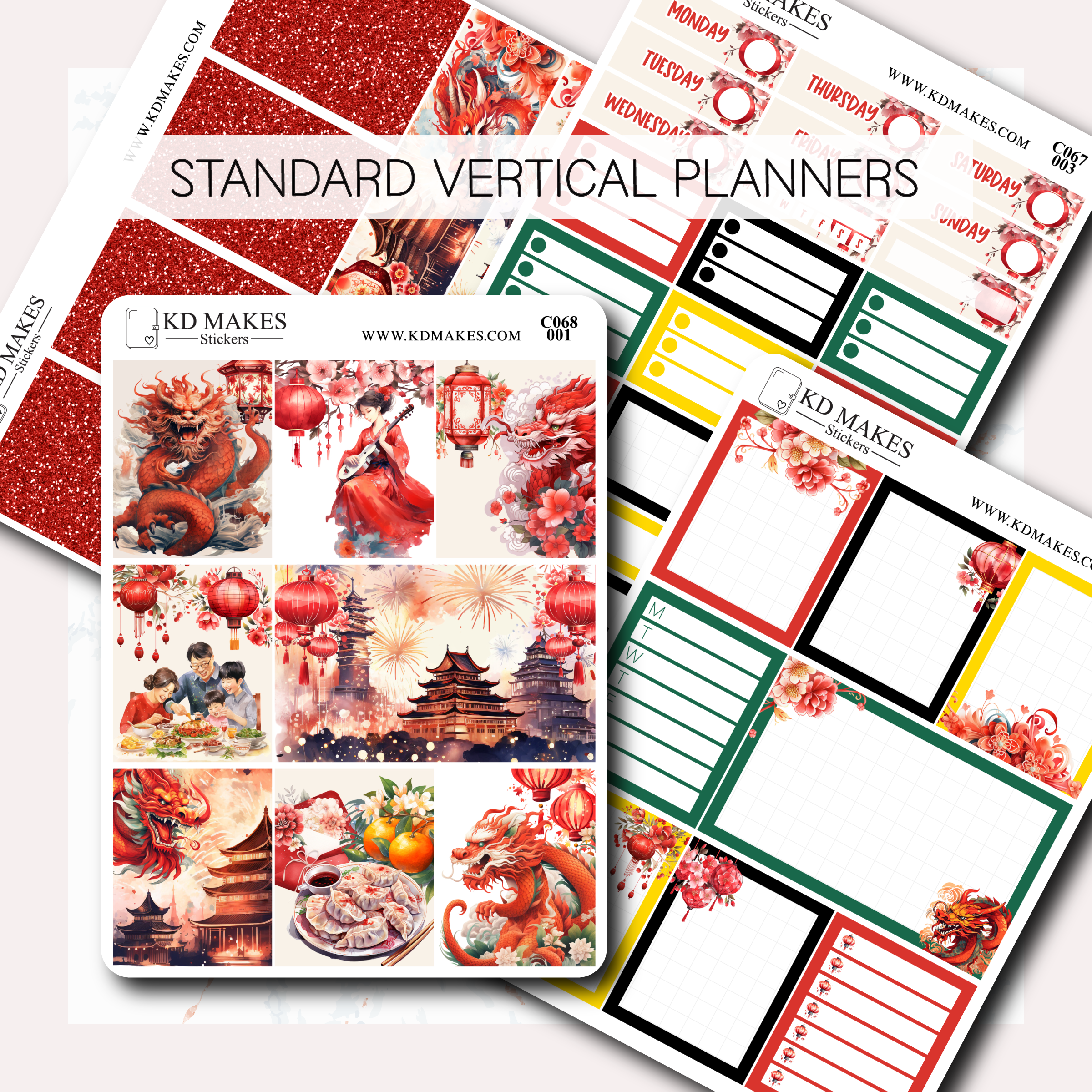 Lunar New Years - C068 - WEEKLY VERTICAL KIT – KD Makes Limited