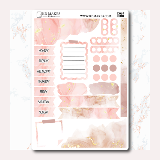 C069 | Watercolour Flowers | JOURNALING KIT WITH DATE COVERS | A PMC COLLAB