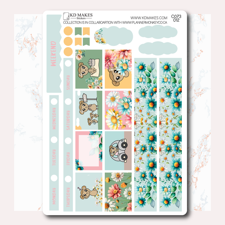 C073 | COLOURFUL DAISIES | HOBONICHI COUSINS WEEKLY KIT | A PMC COLLAB