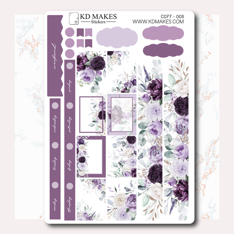 C077 | PURPLE FLORALS  | HOBONICHI COUSINS WEEKLY KIT