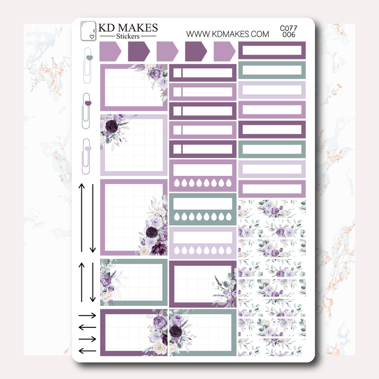 C077 | PURPLE FLORALS  | HOBONICHI COUSINS WEEKLY KIT