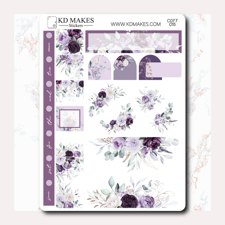 C077 | PURPLE FLORALS  | HOBONICHI WEEKS WEEKLY KIT